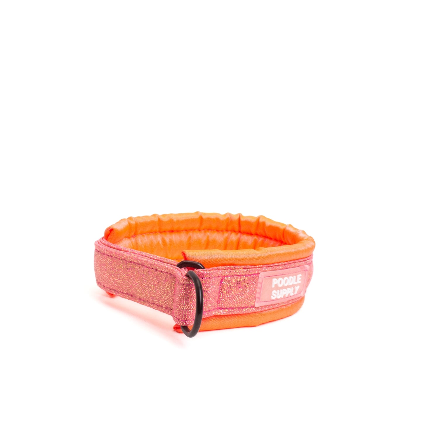 Fluffy Martingale Collar Glossy Neon Orange
