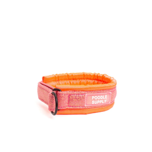 Fluffy Martingale Collar Glossy Neon Orange