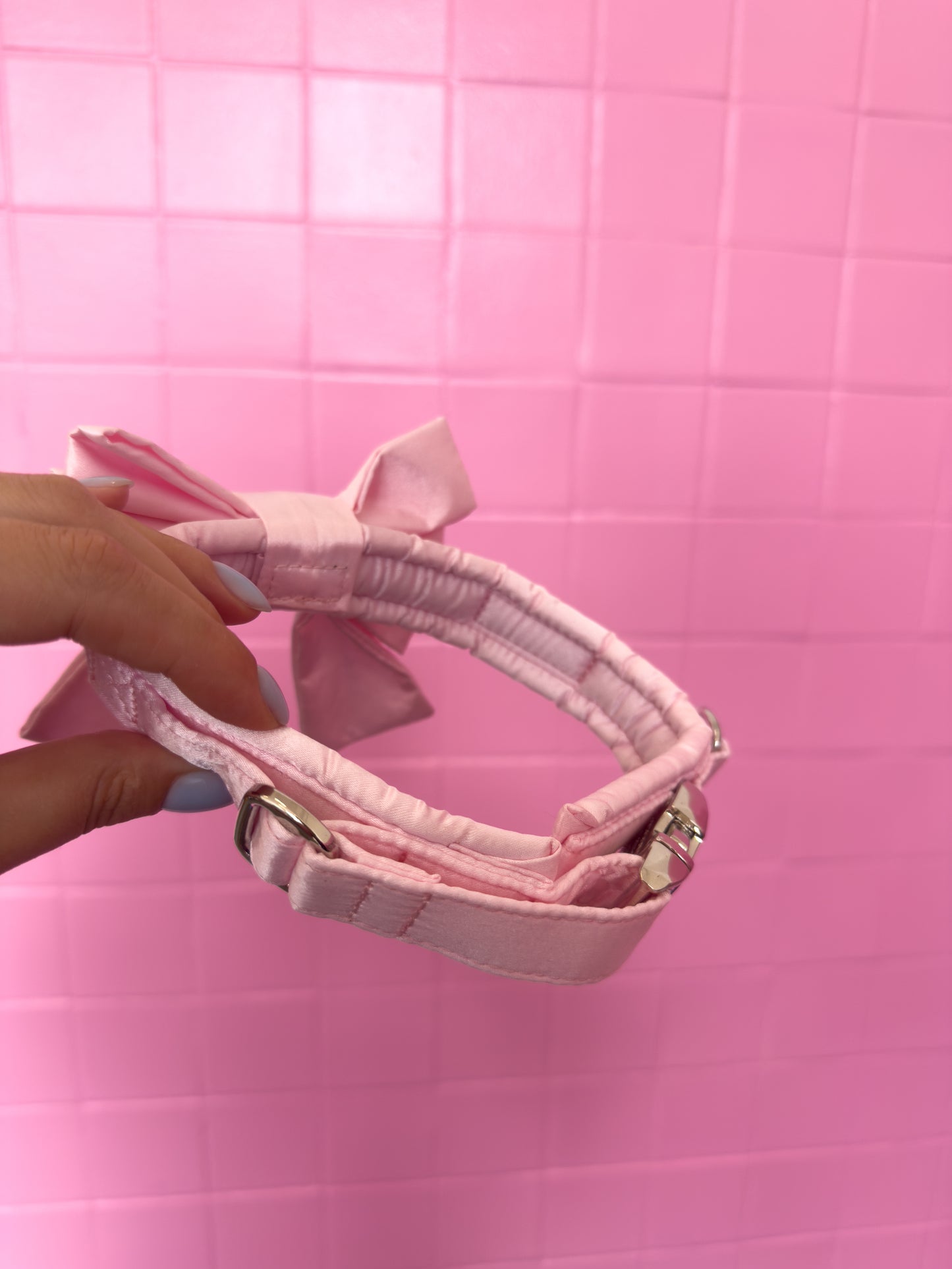 Fluffy Buckle Collar Blush w/ Removable Bow