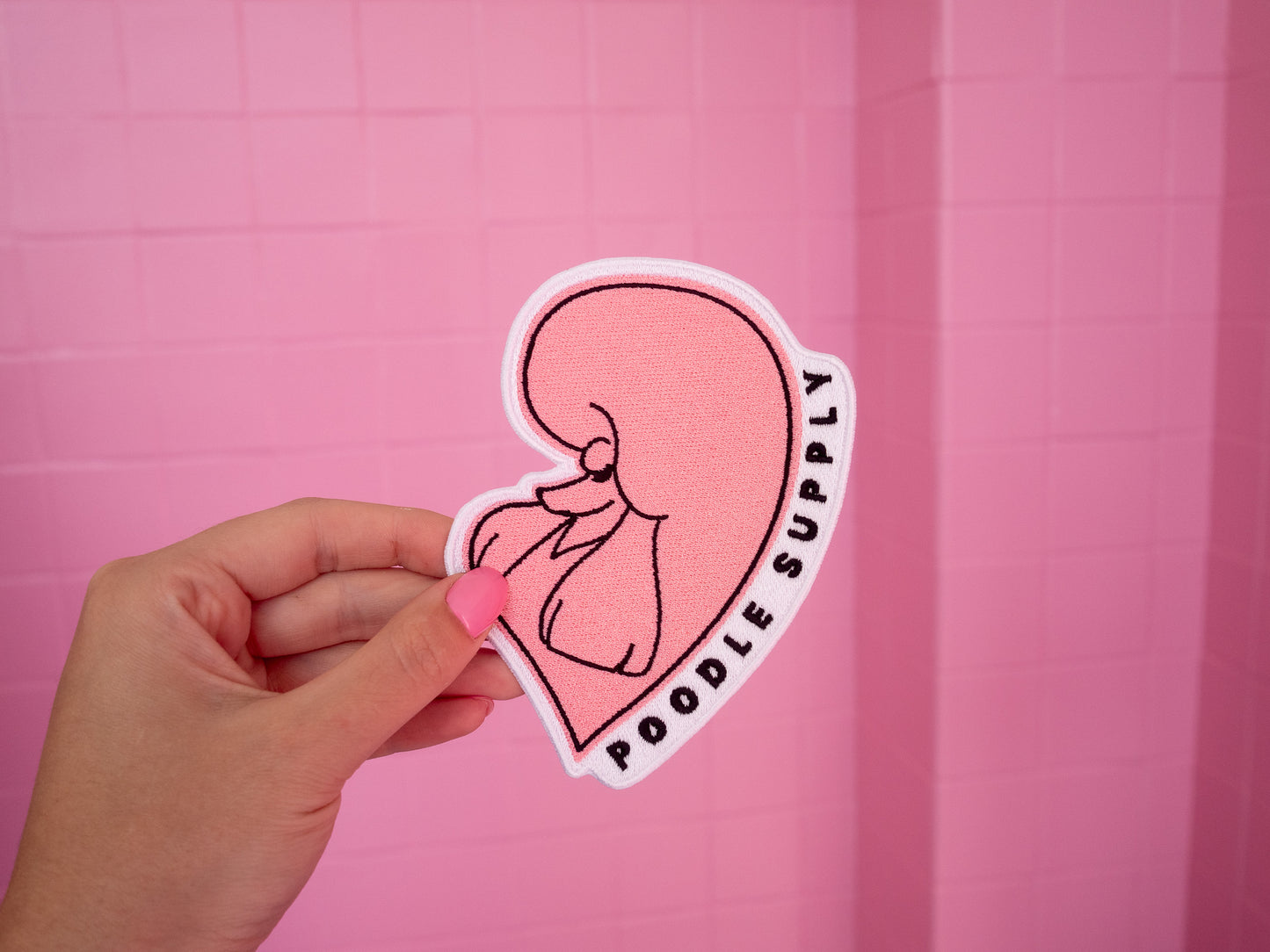 Poodle Supply Embroidery Conti Selfie Soft Pink