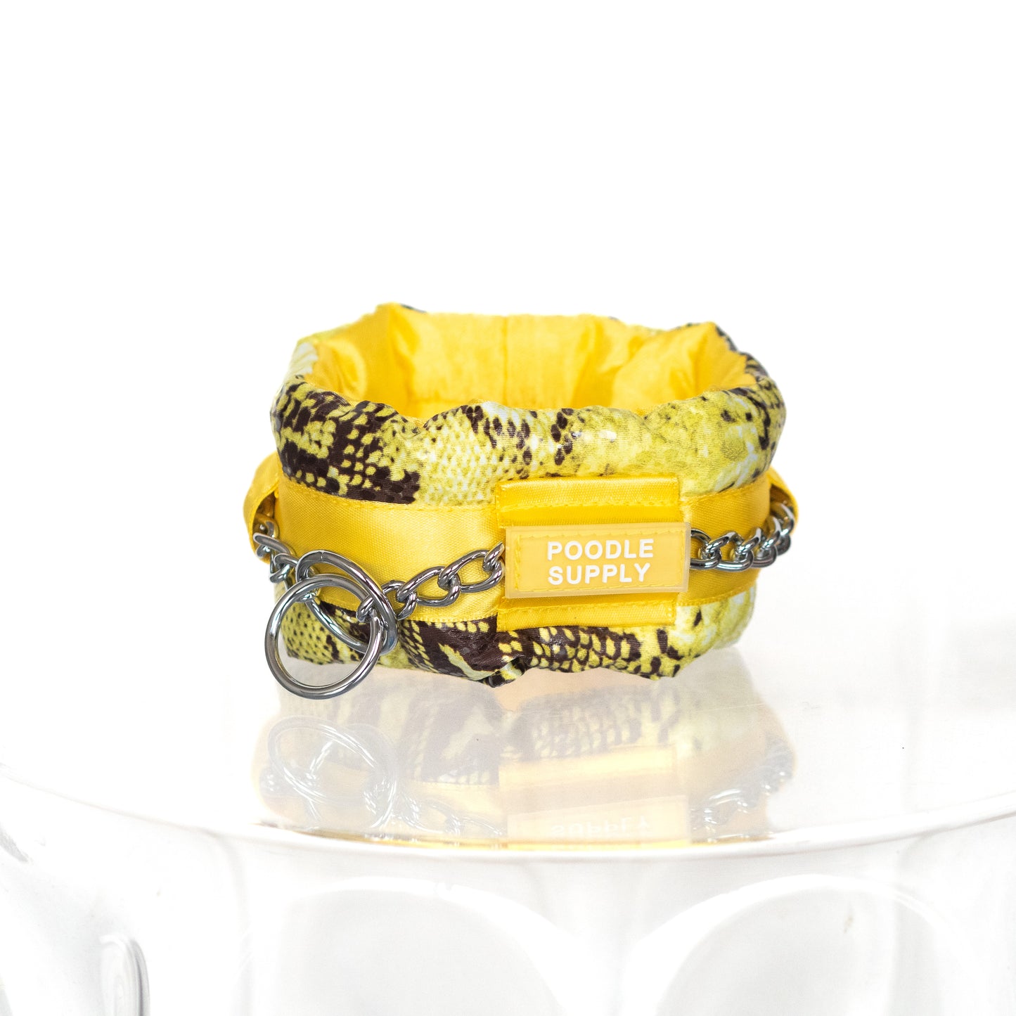 Fluffy Chain Collar Yellow Snake