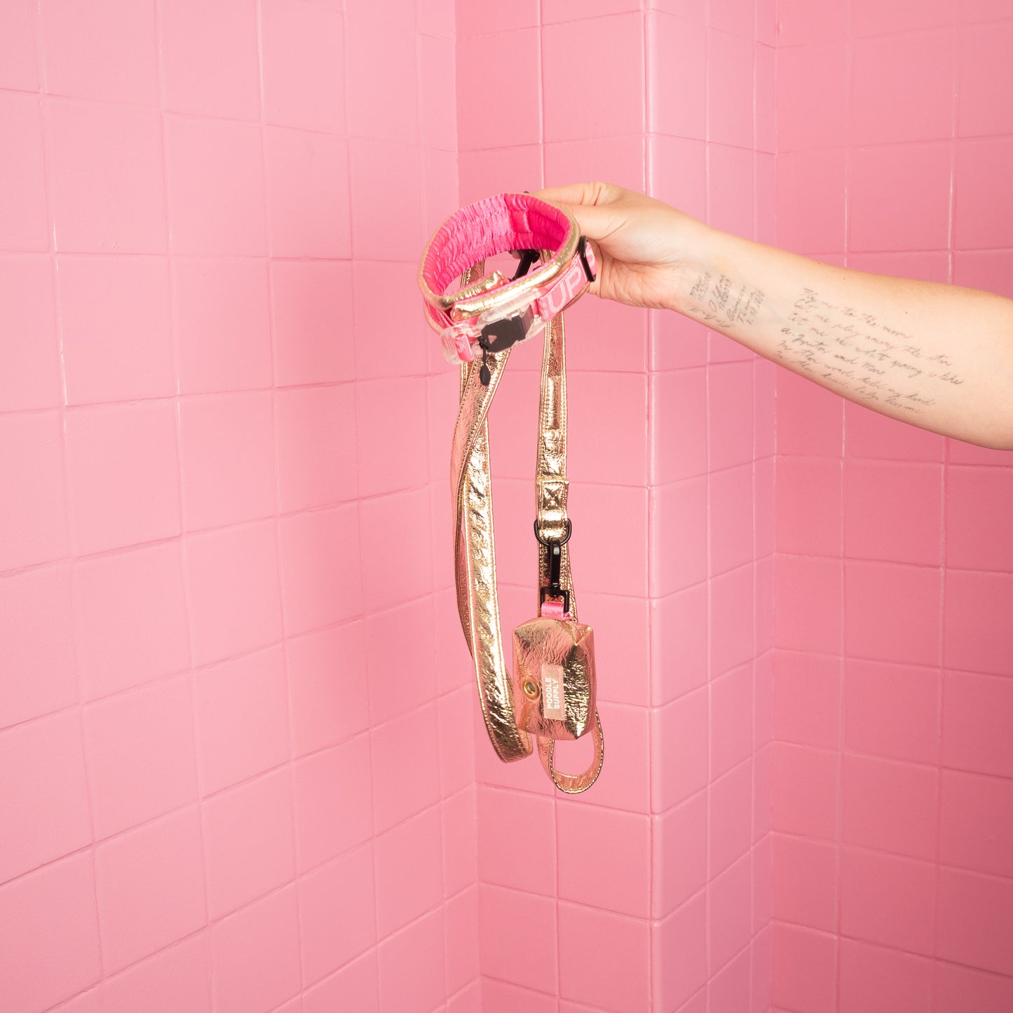 Standard Fluffy Magnetic Collar - Eco Leather Midnight Sun Poodle Mania