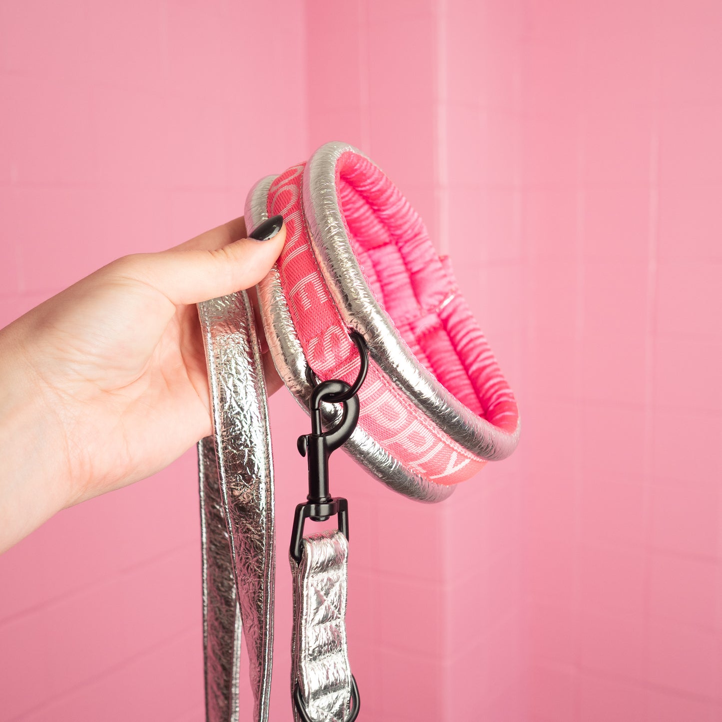 Toy / Miniature / Medium Fluffy Magnetic Collar - Eco Leather Frozen Lake Poodle Mania