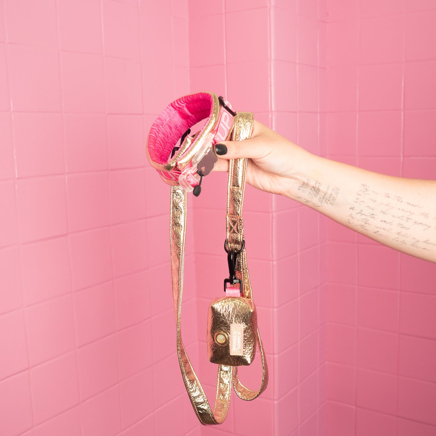 Standard Fluffy Magnetic Collar - Eco Leather Midnight Sun Poodle Mania