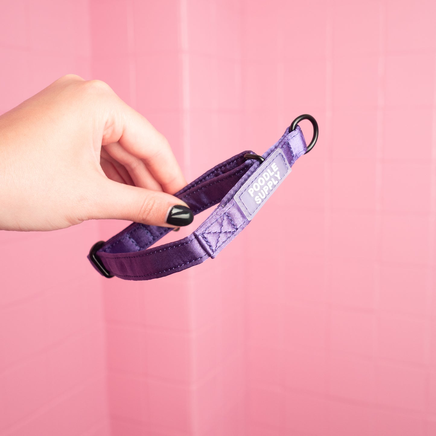 Martingale Collar Candy Satin - Lilac Lollipop