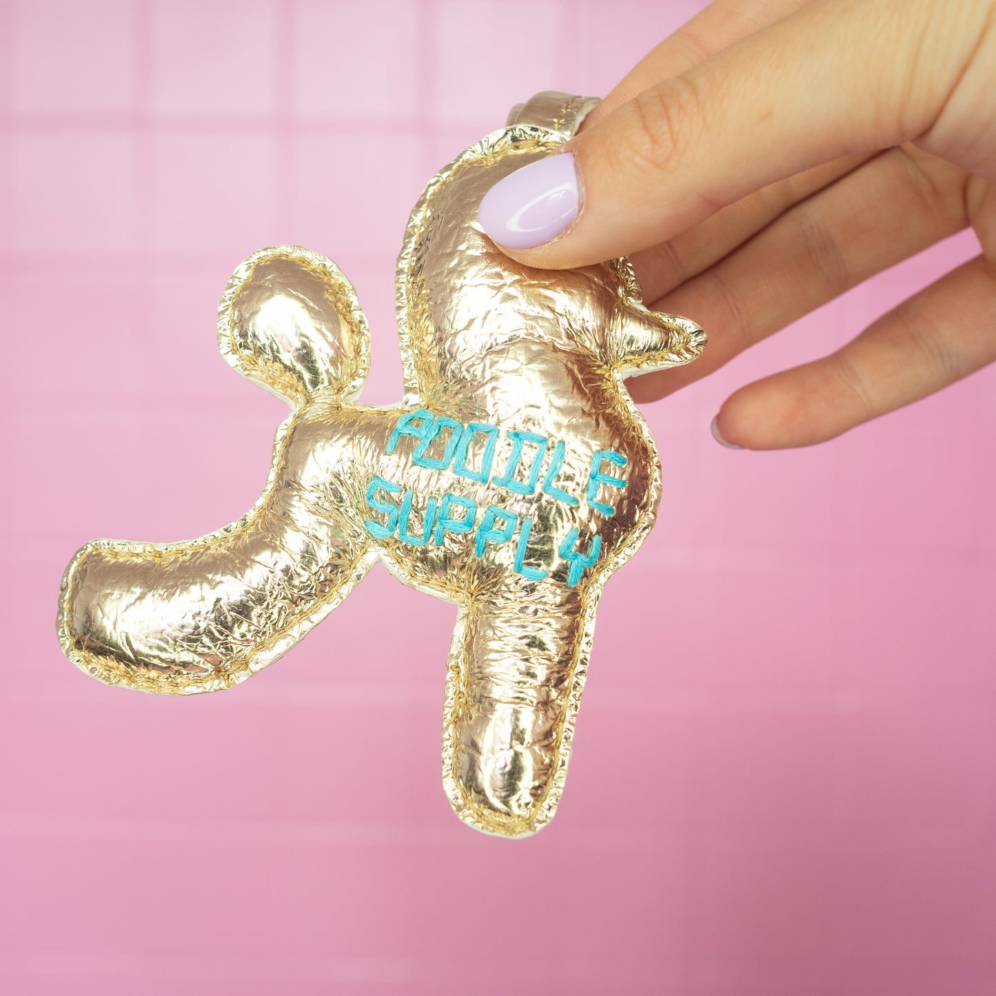 Poodle Charm Gold Turquoise 012