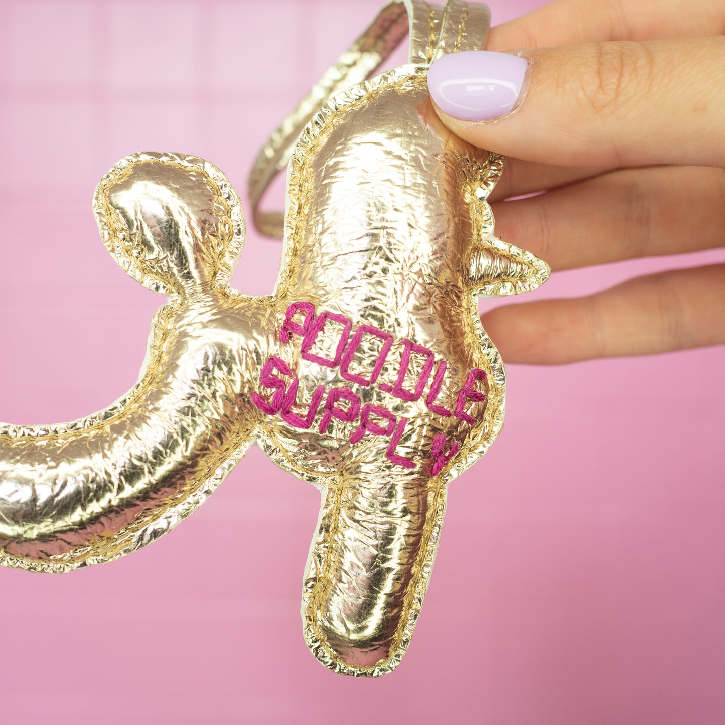 Poodle Charm Gold Plum 009