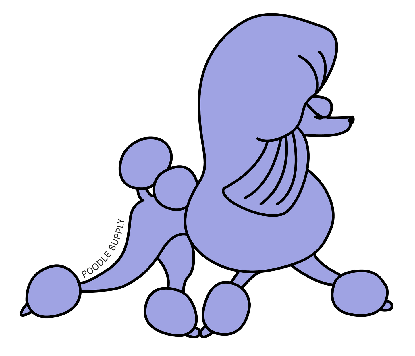 Iron-On Poodle Patch #4 Showtime - Purple (Copy)