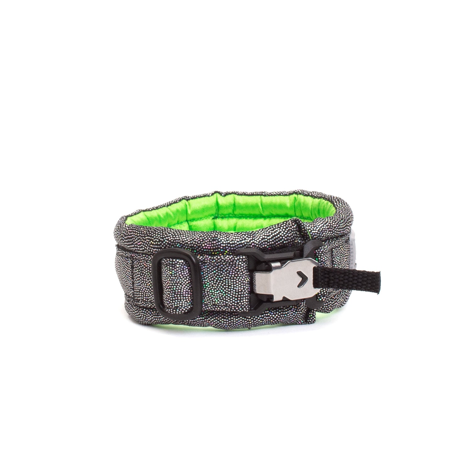 Extra Small Fluffy Magnetic Collar Neon Holographic Jet Black