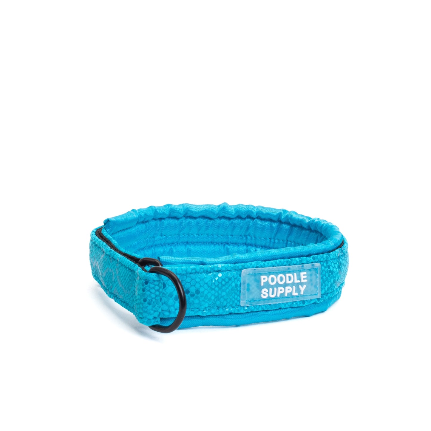 Small / Medium Martingale Collar Poodle Supply Turquoise Snake