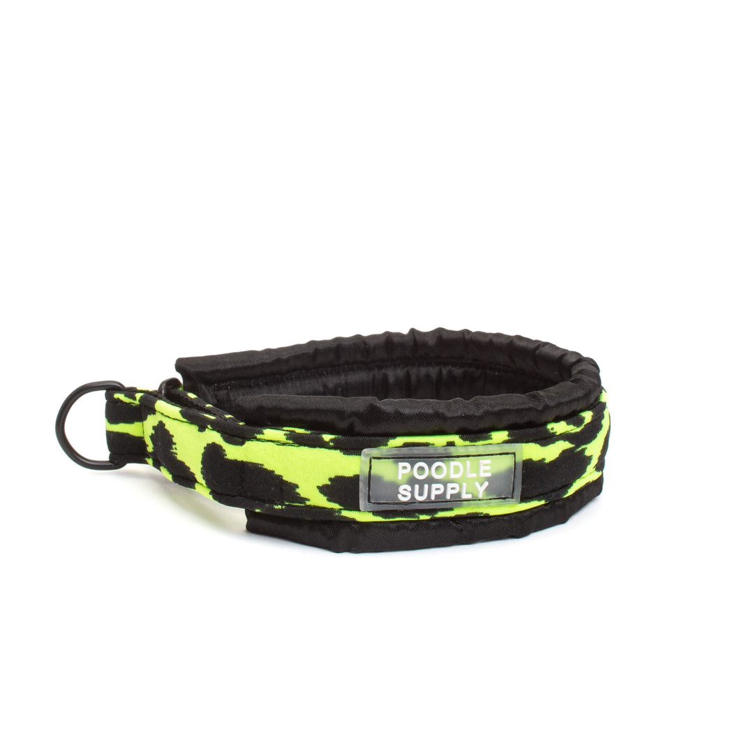 Small / Medium / Large Martingale Collar Poodle Supply Neon Black Cheetah