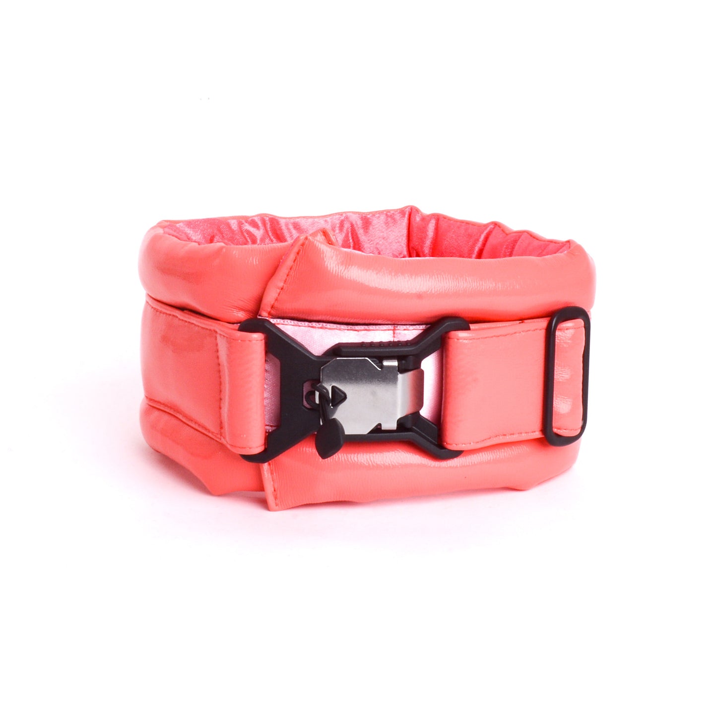 Standard Fluffy Magnetic Collar Eco Leather Coral