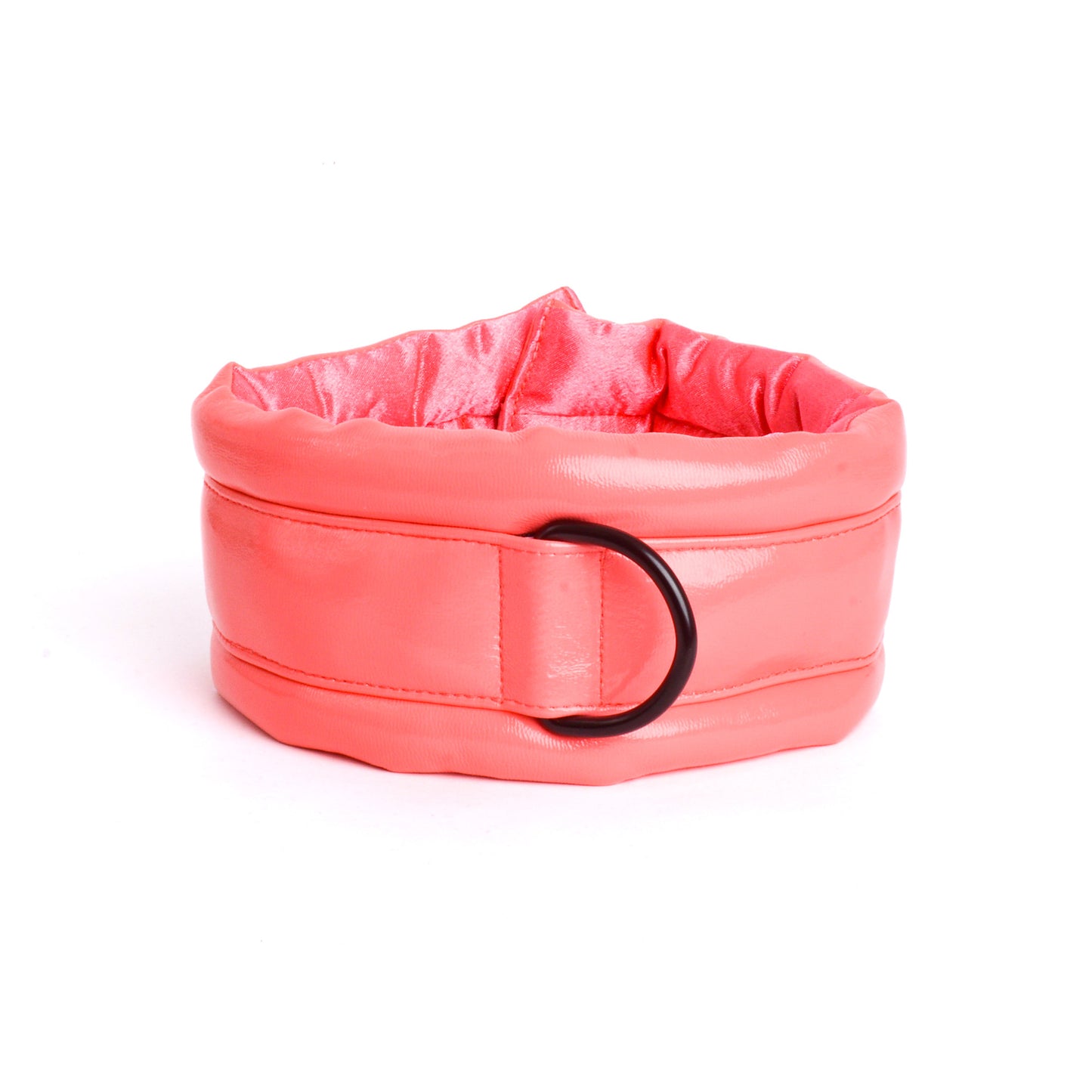 Standard Fluffy Magnetic Collar Eco Leather Coral