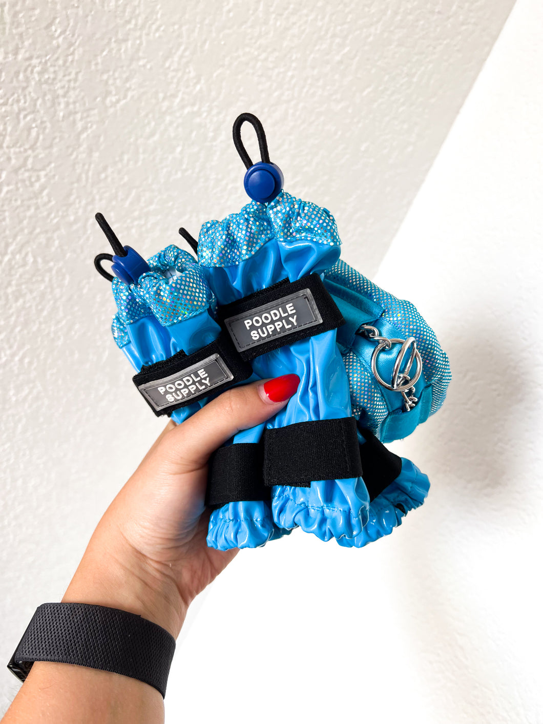Poodle Supply Set 4 Leg Protectors Light Blue MEDIUM