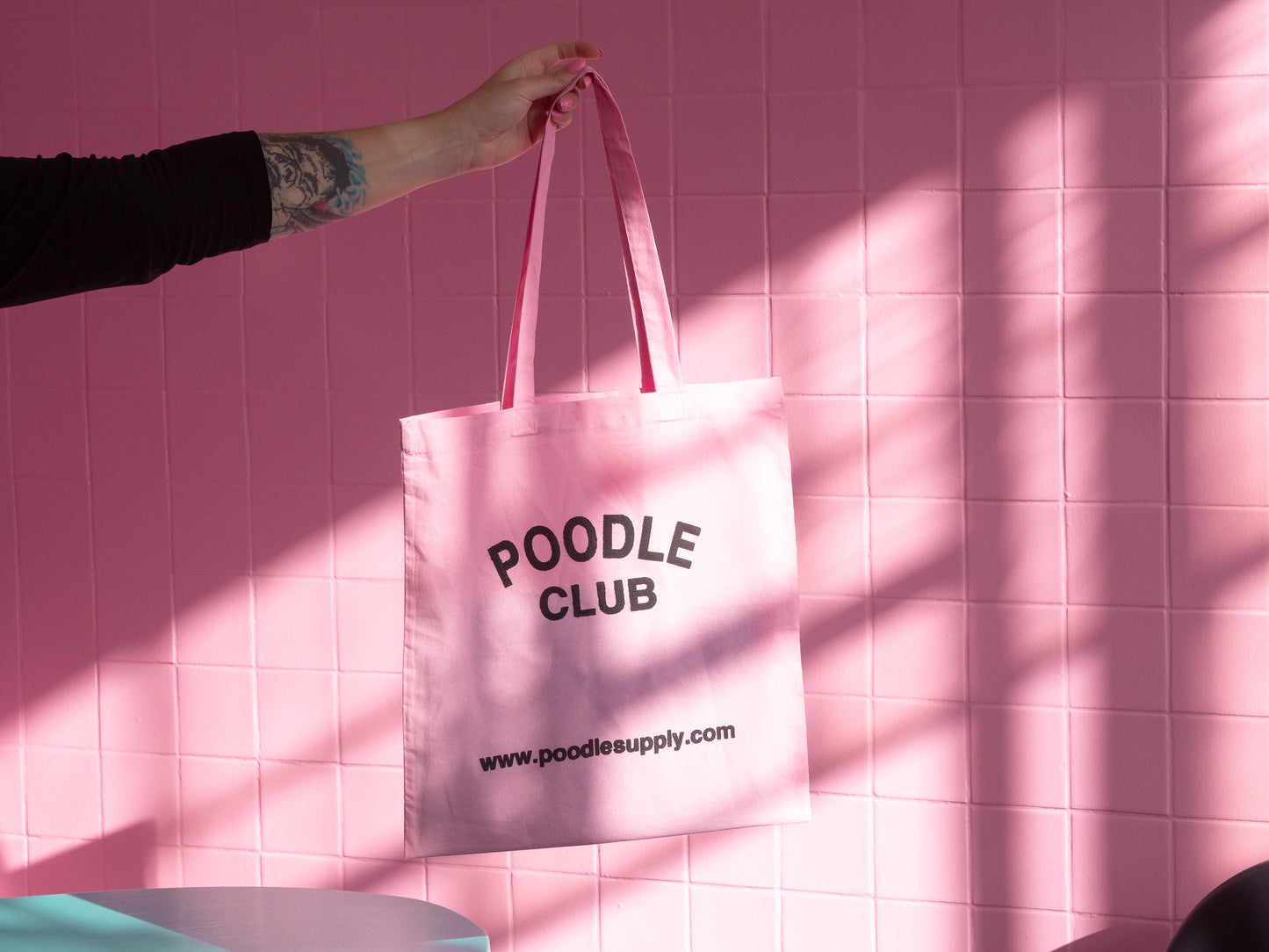 Poodle Supply "POODLE CLUB" Tote Bag - Soft Pink