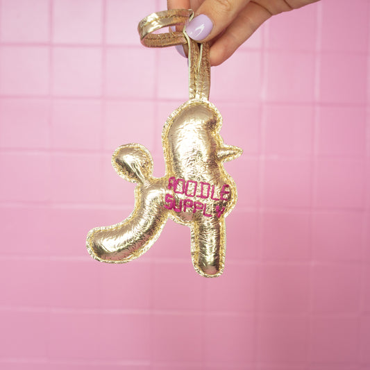 Poodle Charm Gold Plum 009