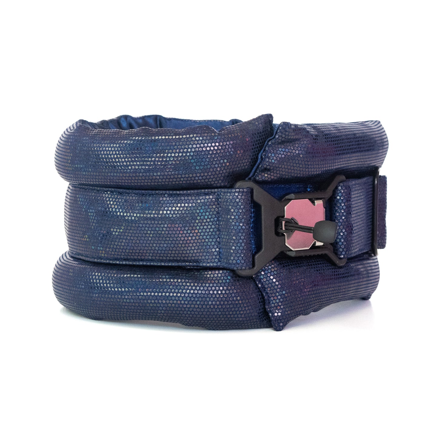 Standard Fluffy Magnetic Collar Holographic Indigo