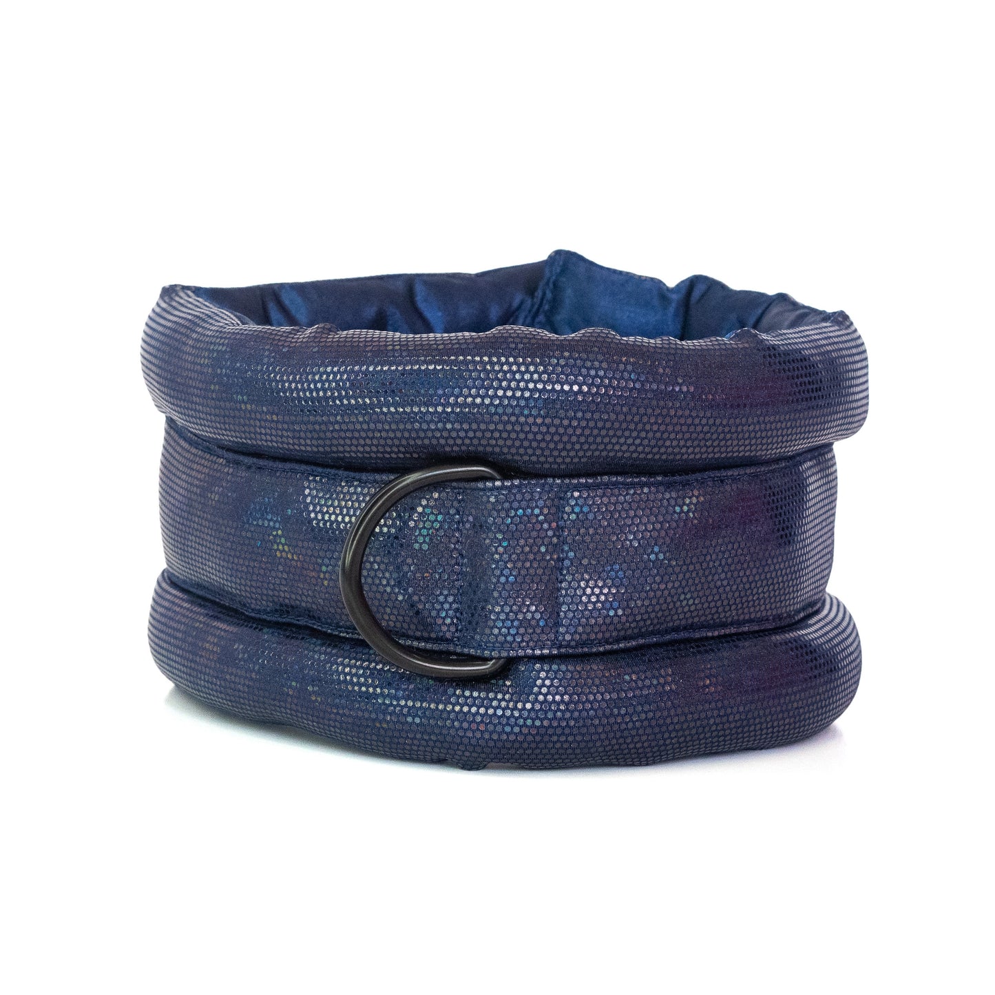 Standard Fluffy Magnetic Collar Holographic Indigo