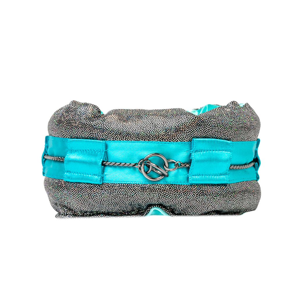 Miniature Collar Poodle Supply Turquoise & Black Holographic