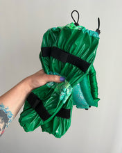Load image into Gallery viewer, Collar + Leg Protectors Set: Standard Fluffy Magnetic Collar &amp; Set of 4 Leg Protectors Vivid Green
