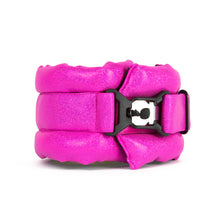 Load image into Gallery viewer, Standard Fluffy Magnetic Collar Holographic Neon Fuchsia with Black
