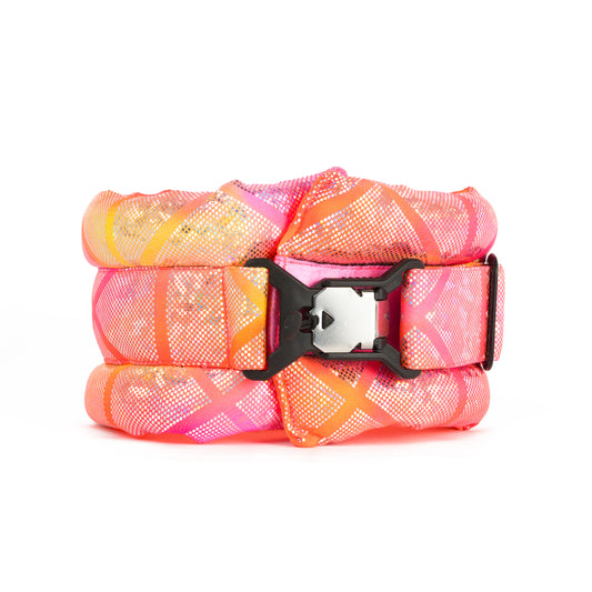 Standard Fluffy Magnetic Collar Neon Pink/Yellow Ombre with Neon Orange