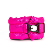 Load image into Gallery viewer, Standard Fluffy Magnetic Collar Metallic Ultra Neon Pink with Black
