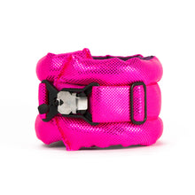 Load image into Gallery viewer, Standard Fluffy Magnetic Collar Metallic Ultra Neon Pink with Black
