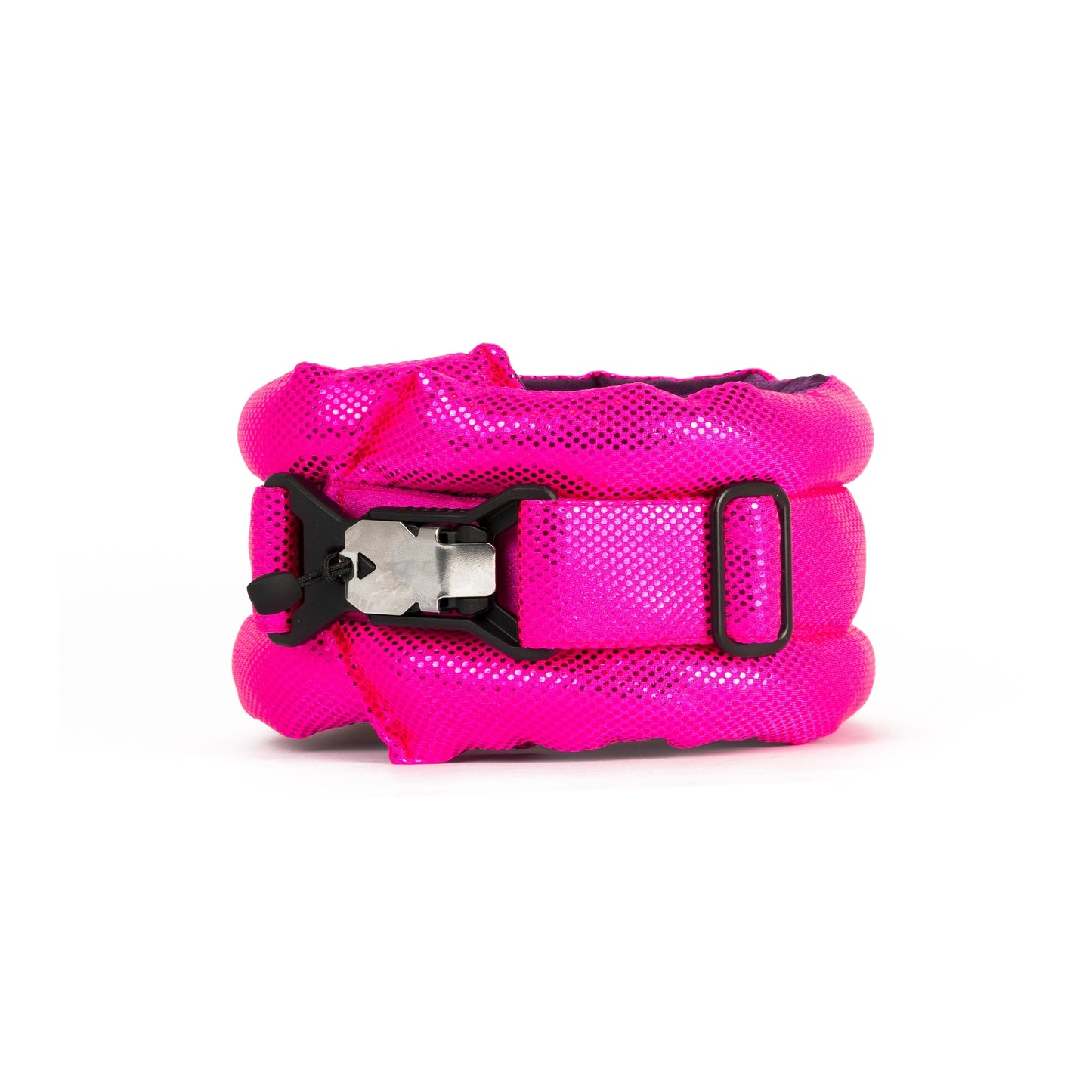 Toy / Miniature Fluffy Magnetic Collar Metallic Ultra Neon Pink with Black