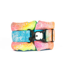 Load image into Gallery viewer, Standard Fluffy Magnetic Collar Glossy Rainbow with Baby Blue
