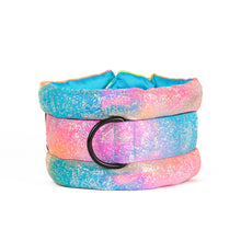 Načíst obrázek do prohlížeče Galerie, Standard Fluffy Magnetic Collar Glossy Rainbow with Baby Blue
