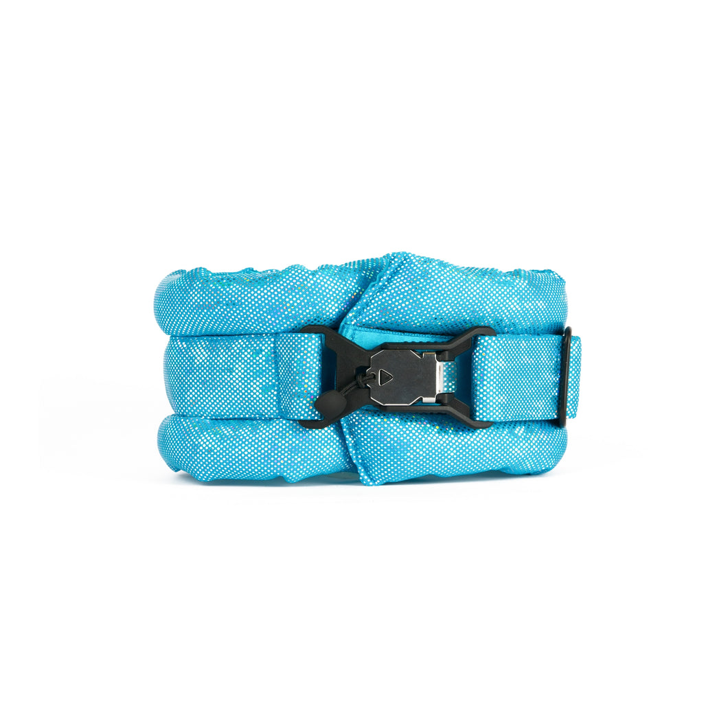 Toy / Miniature Fluffy Magnetic Collar Glossy Holographic Turquoise