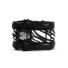 Load image into Gallery viewer, Standard Fluffy Magnetic Collar Black Zebra Stripe
