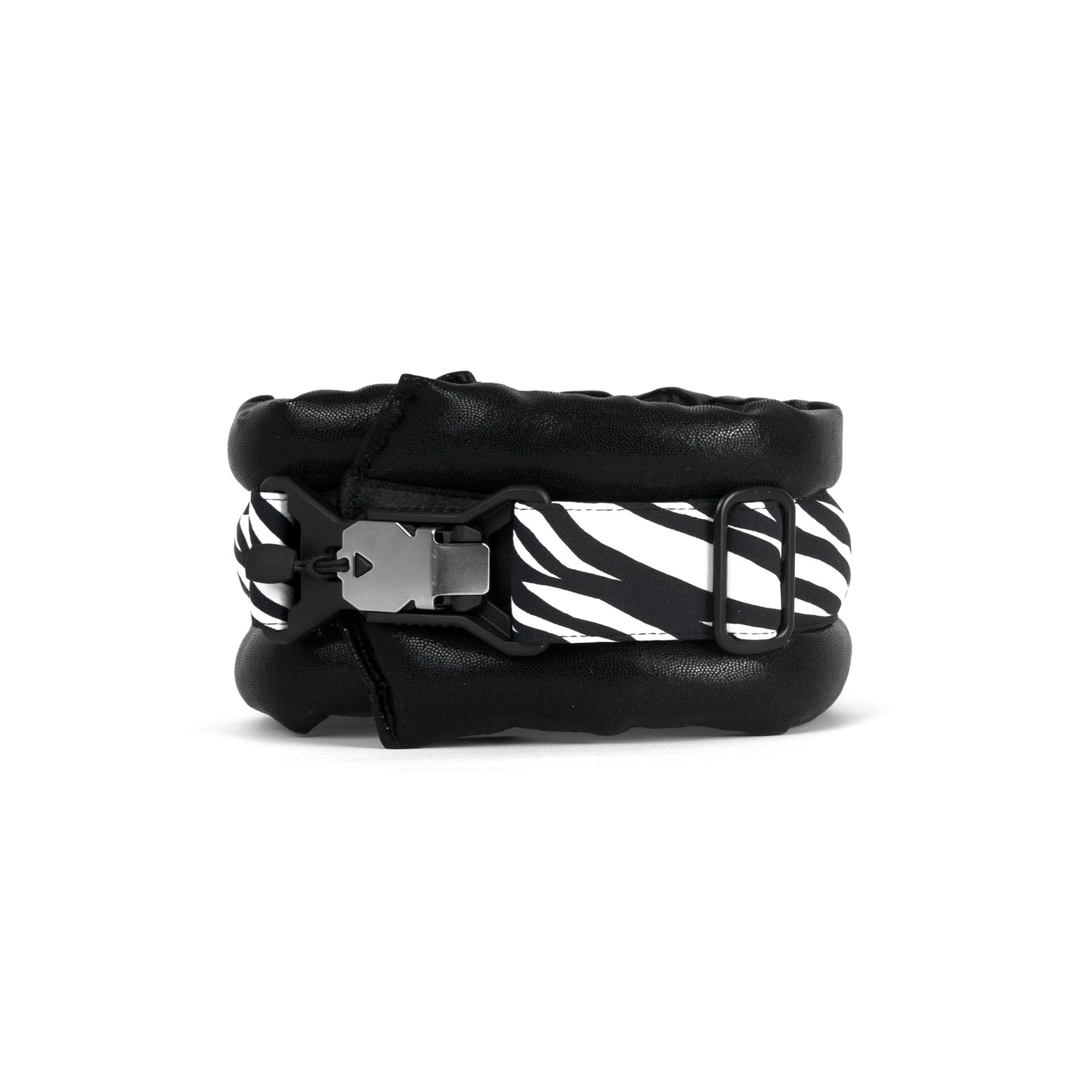 Toy / Miniature Fluffy Magnetic Collar Black Zebra Stripe