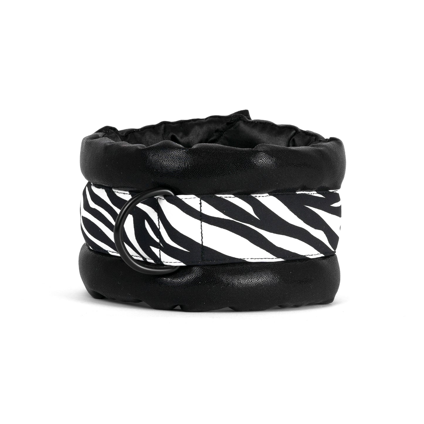 Standard Fluffy Magnetic Collar Black Zebra Stripe