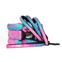 Load image into Gallery viewer, Standard Fluffy Magnetic Collar Pink/Blue Glossy Rainbow with Baby Pink
