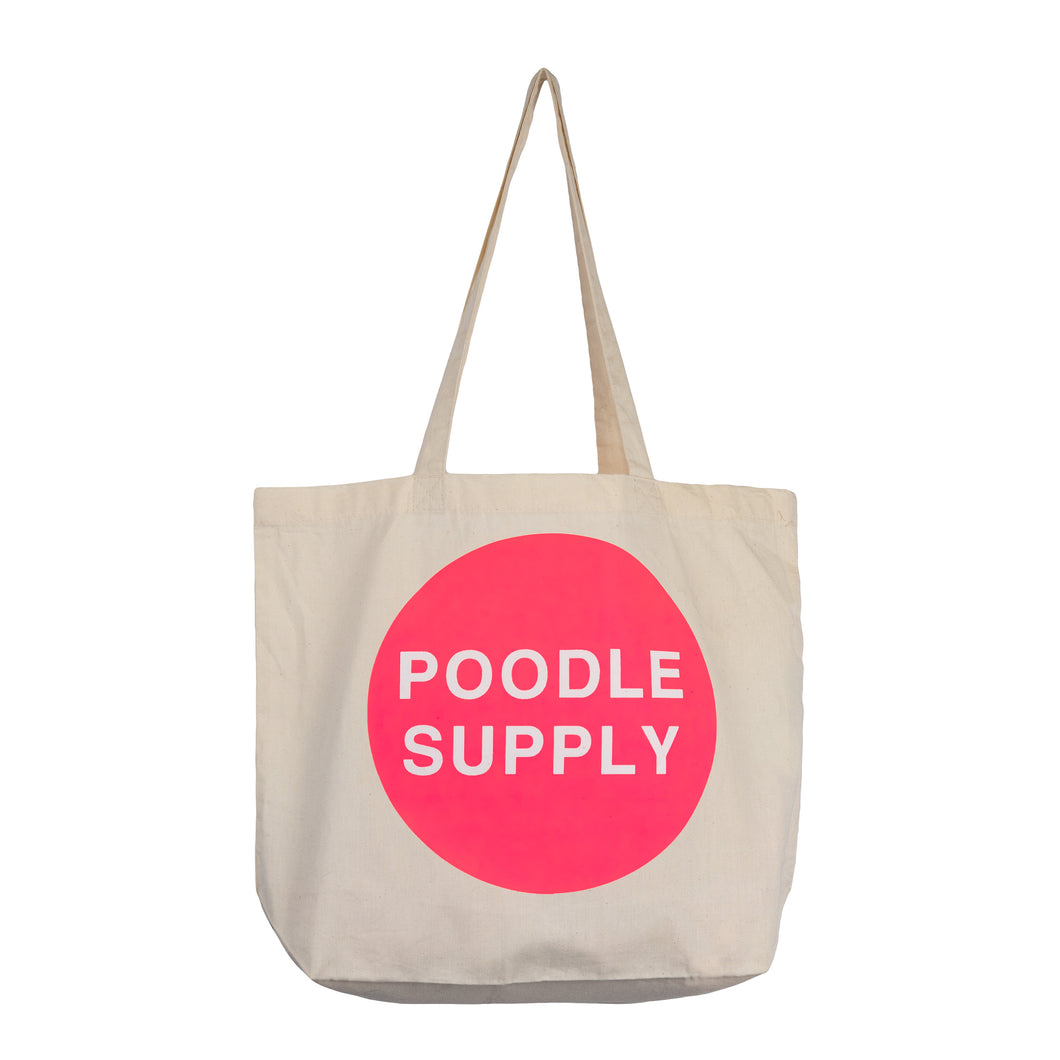 Poodle Supply Logo Tote Bag Natural