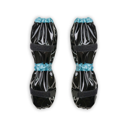 Poodle Supply Set 4 Leg Protectors Black Turquoise