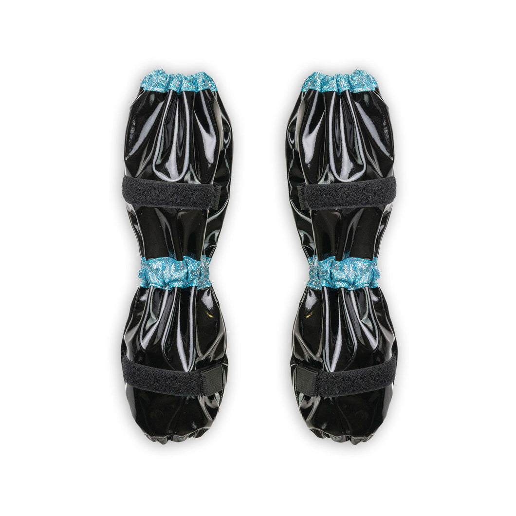 Poodle Supply Set 4 Leg Protectors Black Turquoise