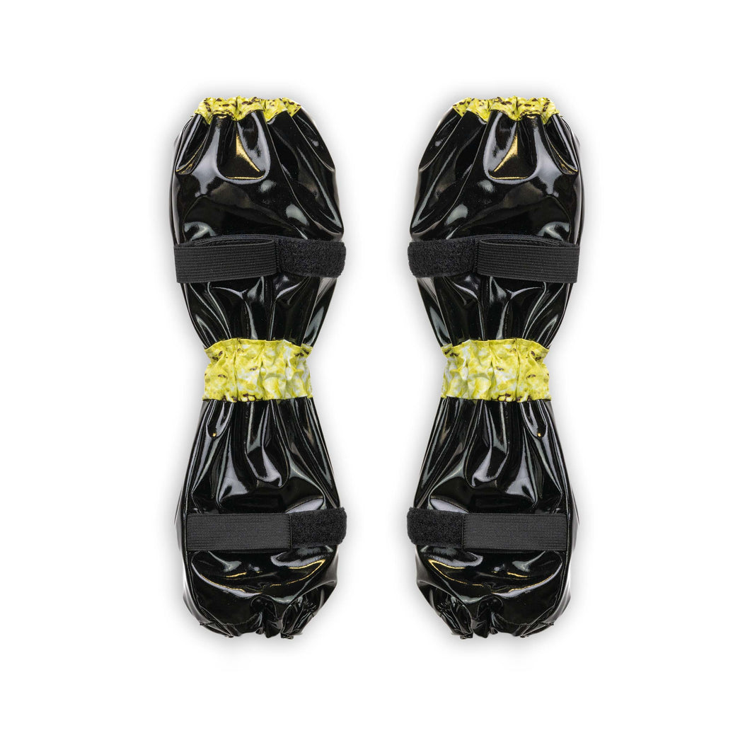 Poodle Supply Set 4 Leg Protectors Black Yellow Snake